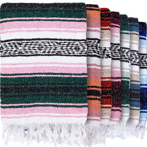 Wholesale Recycled Hand Woven Acrylic Mexican Blankets Throws for Outdoor Beach Yoga