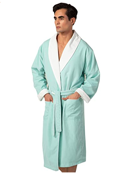 Hilton hotel luxury spa double layer thermal absorbent peach skin velvet bathrobe with custom logo