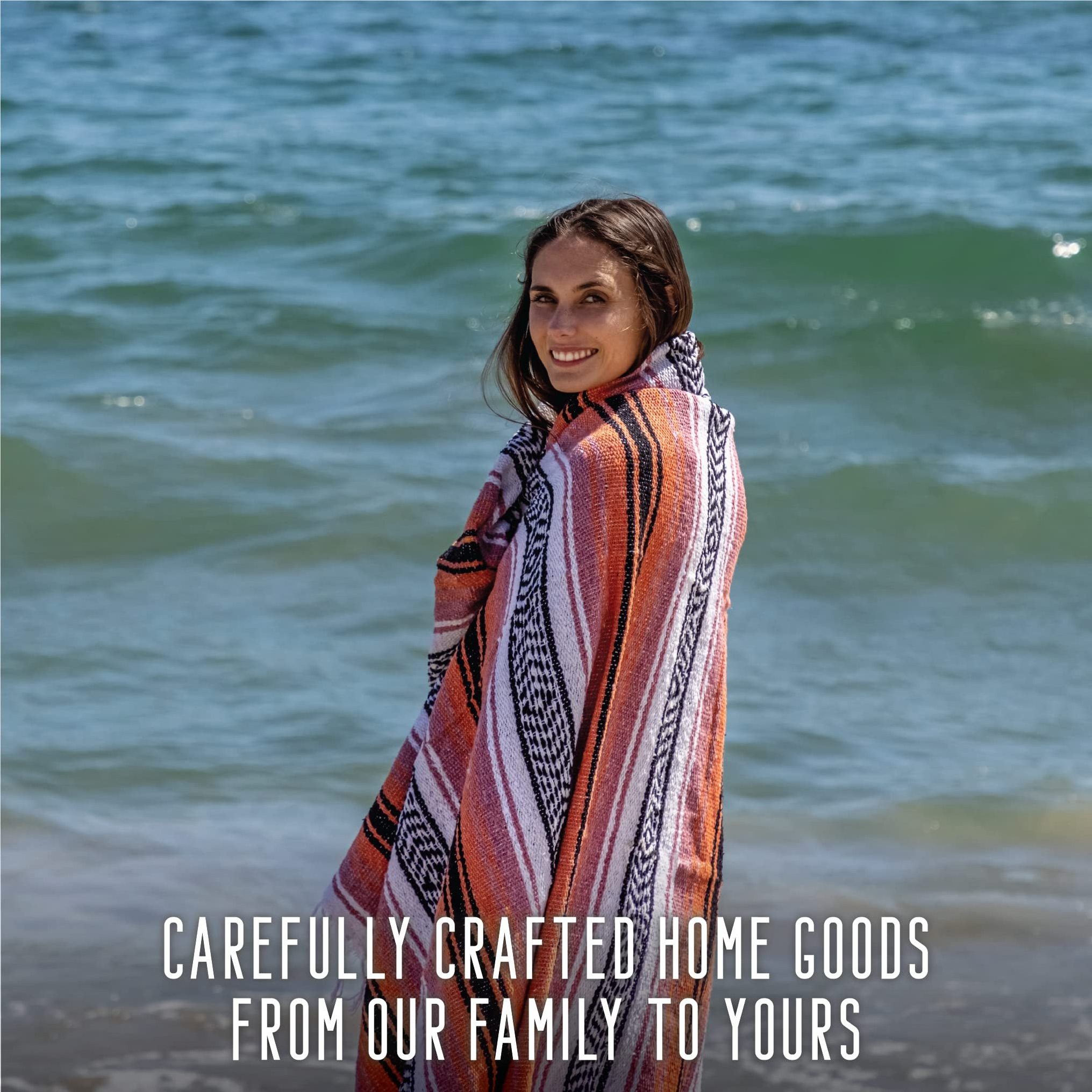 Wholesale Recycled Hand Woven Acrylic Mexican Blankets Throws for Outdoor Beach Yoga