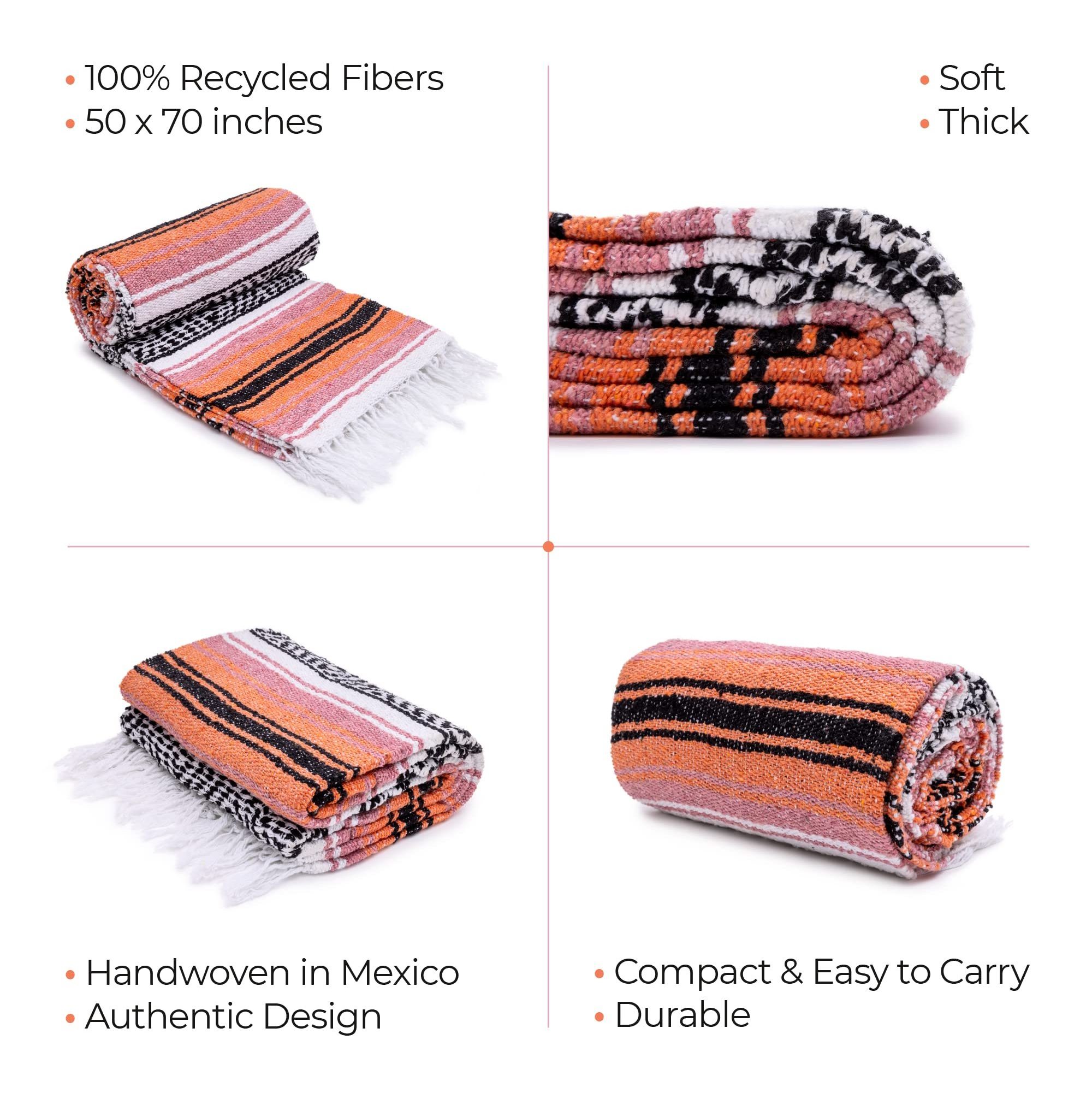 Wholesale Recycled Hand Woven Acrylic Mexican Blankets Throws for Outdoor Beach Yoga