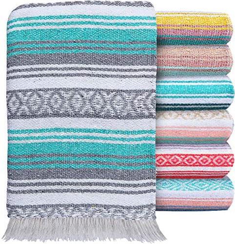 Wholesale Handwoven Mexican Boho Cotton Throws Blanket for Yoga Patio Sofa Beach with Custom Logo