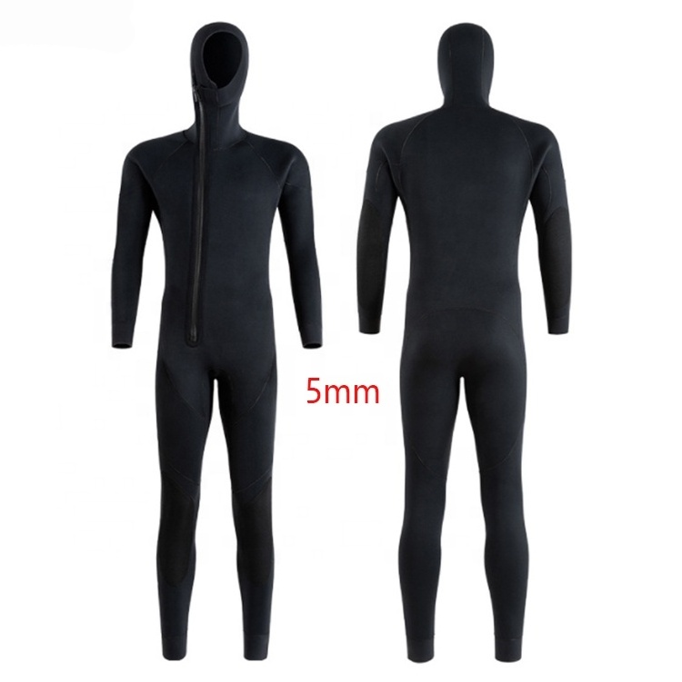 hoodie warm spearfishing canyoning scuba 5mm wetsuit full  neoprene diving suit for men