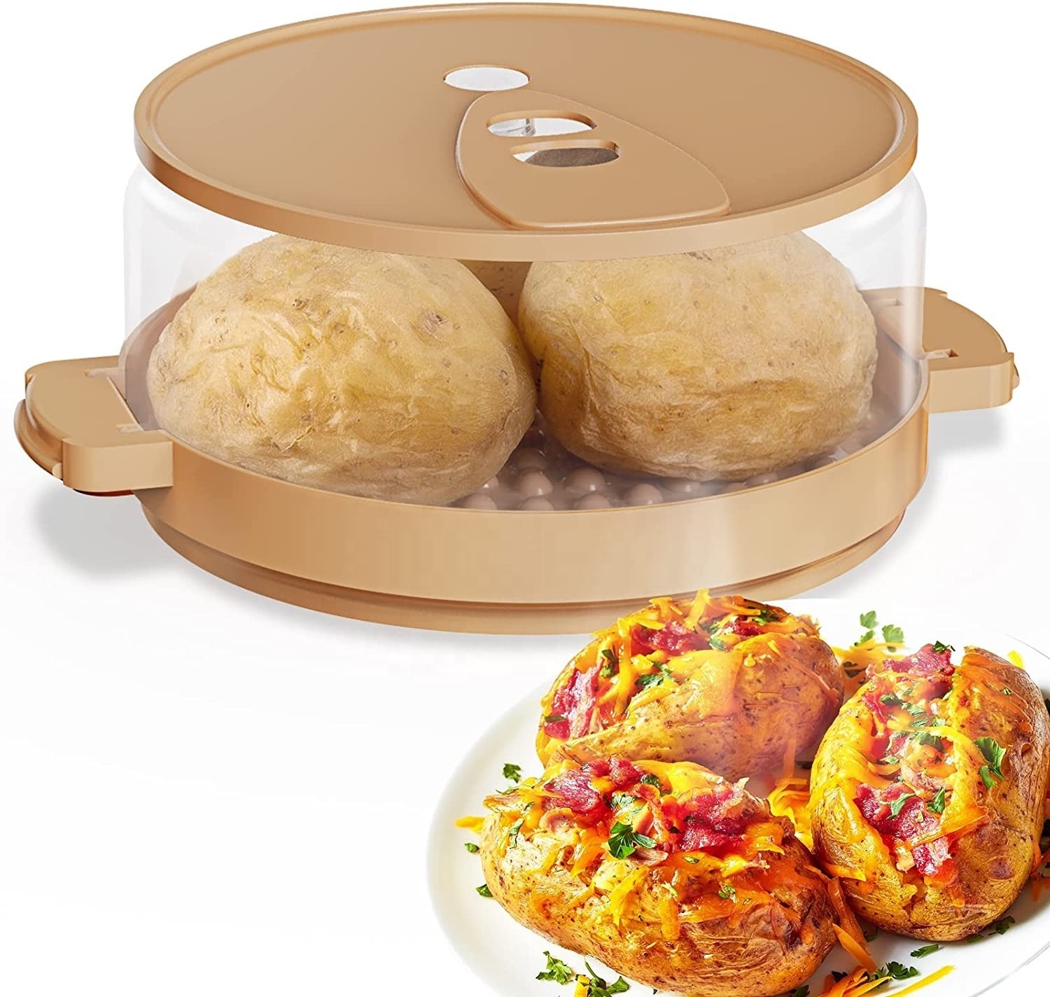 Baked Potato Microwave Cooker Steamer Dishwasher-Safe Home Kitchen Gadgets Accessories Essentials Utensils