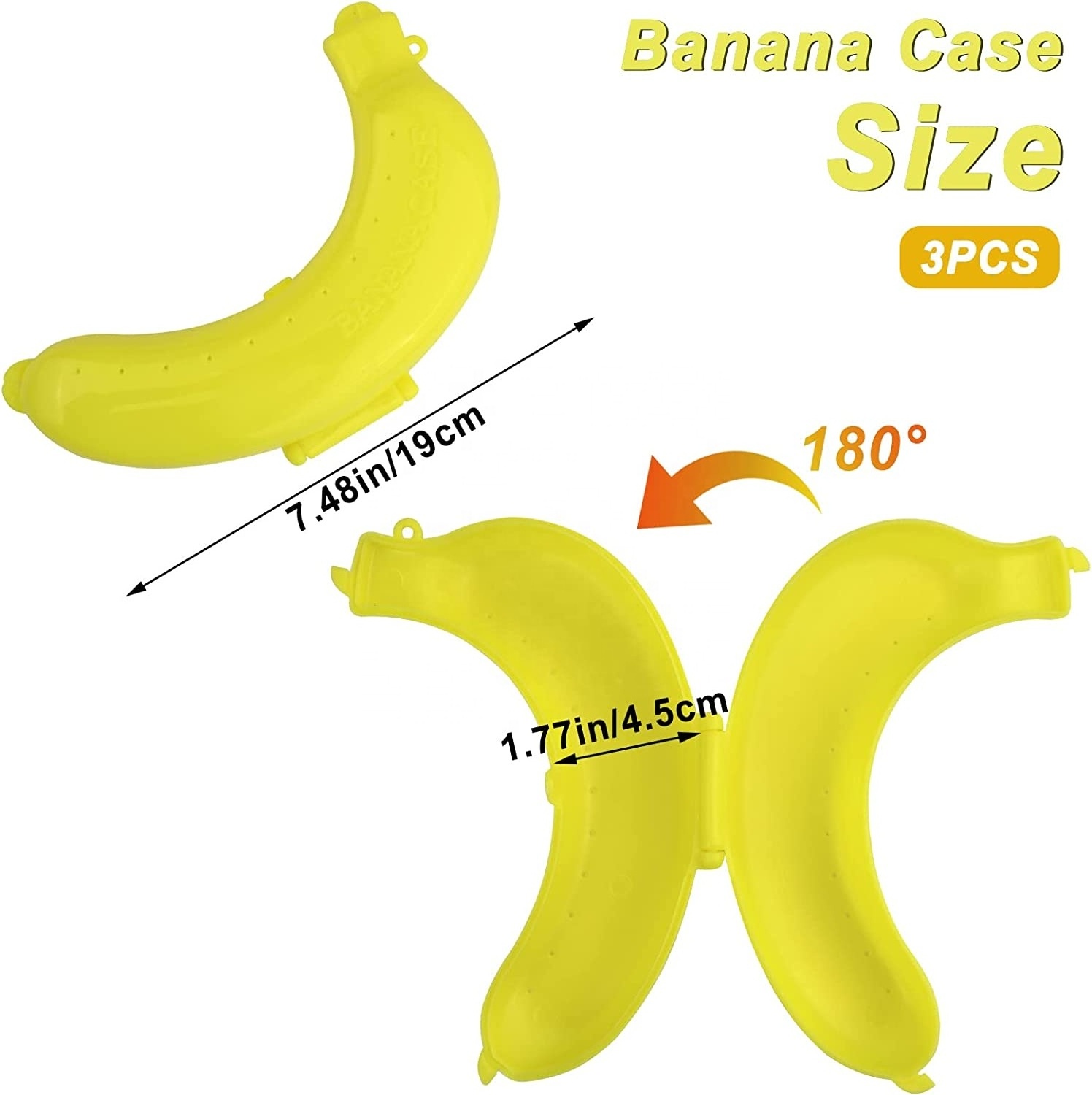 Cute Portable Banana Case Protector Storage Box Holder for Lunch Boxes, BPA-Free Fruit Container for Outdoor Travel