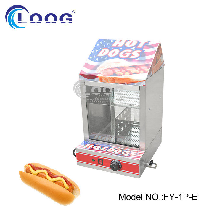 Hot dog warming showcase bun warmer commercial electric hotdog steamer