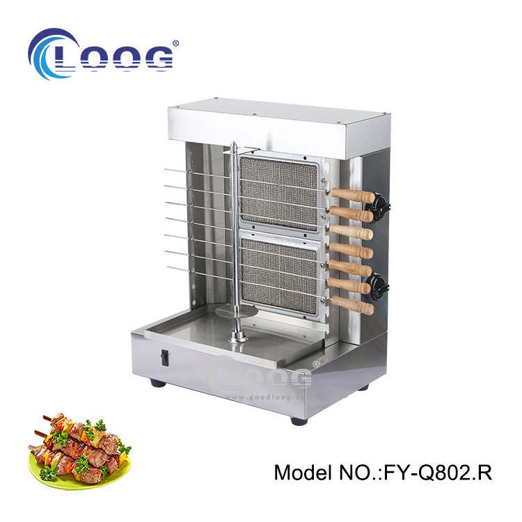 Factory Wholesale Stainless Steel Spinning BBQ Grill 2 Burners Skewers Shawarma Equipment Commercial Doner Kebab Machine