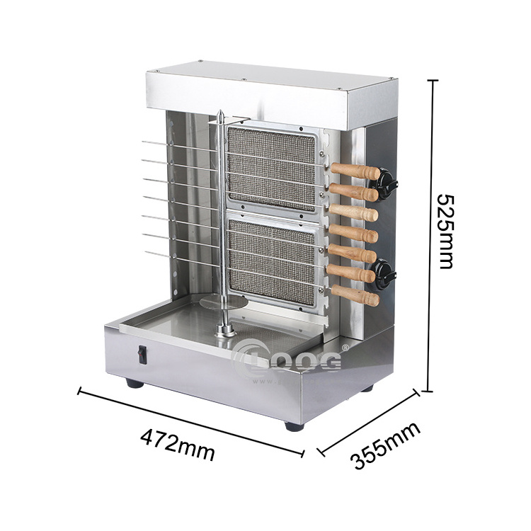 Factory Wholesale Stainless Steel Spinning BBQ Grill 2 Burners Skewers Shawarma Equipment Commercial Doner Kebab Machine