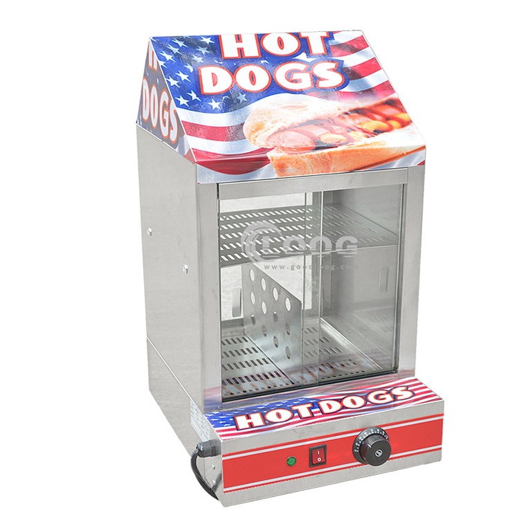 Hot dog warming showcase bun warmer commercial electric hotdog steamer