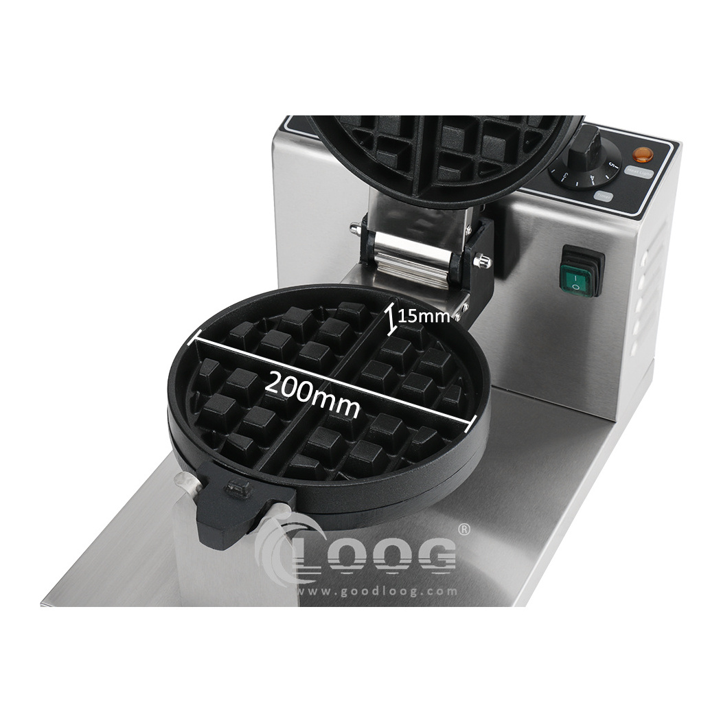 Goodloog Professional Rotating Belgium Waffle Maker Kitchen Changeable Plate Commercial Waffle Making Machine