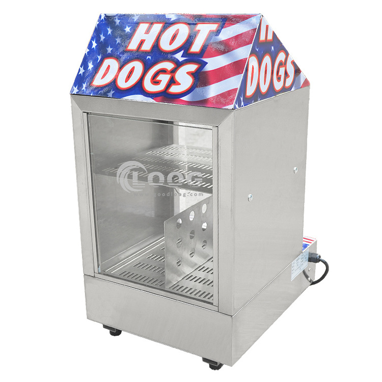 Hot dog warming showcase bun warmer commercial electric hotdog steamer