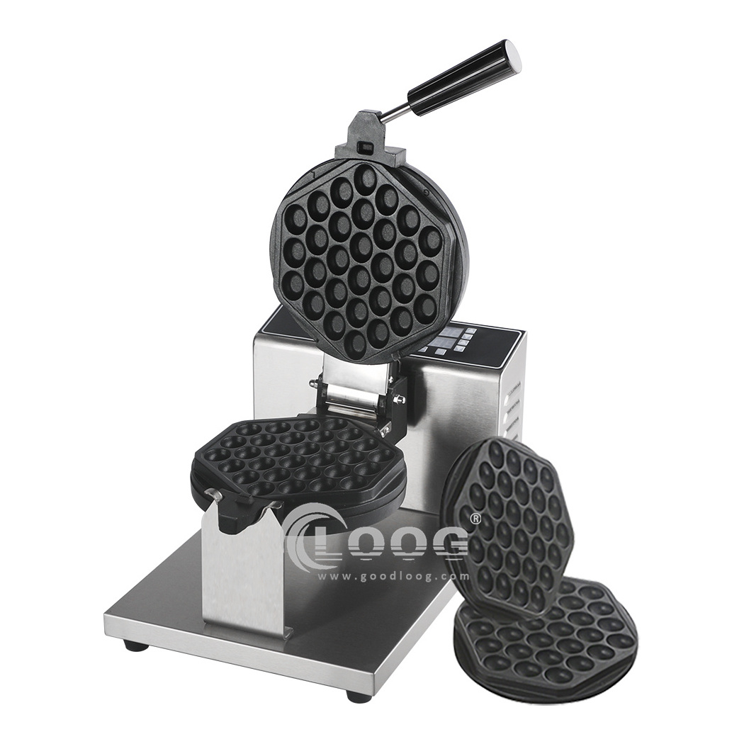 Factory Price Nonstick Kitchen Equipment Changeable Plate Egg Waffle Machine Commercial Digital Bubble Waffle Maker