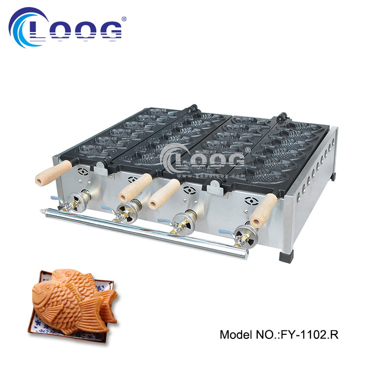 Japanese gas type fish shaped waffle ice cream making machine propane mini taiyaki maker