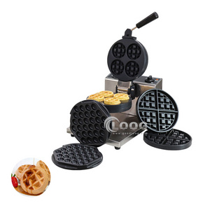 Custom Snack Equipment Price Stainless Steel Belgian Waffle Maker Changeable Plate Electric Waffle Making Machine Suppliers