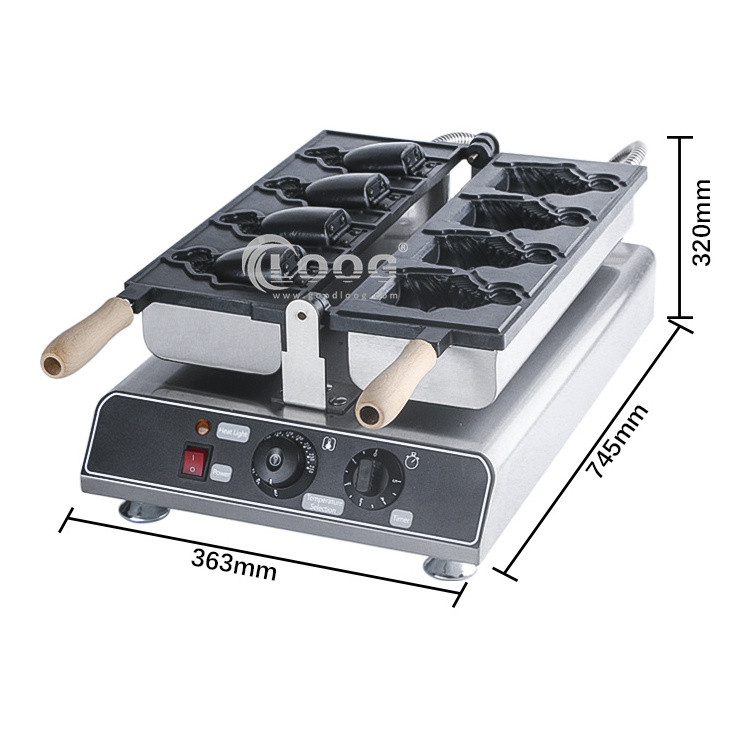 Restaurant Baking Equipment Commercial Fish Shaped Waffle Making Electric Korean Mini Ice Cream Taiyaki Waffle Maker Machine