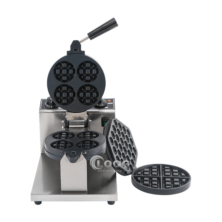 Custom Snack Equipment Price Stainless Steel Belgian Waffle Maker Changeable Plate Electric Waffle Making Machine Suppliers