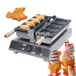 Restaurant Baking Equipment Commercial Fish Shaped Waffle Making Electric Korean Mini Ice Cream Taiyaki Waffle Maker Machine