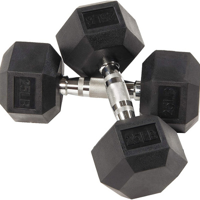 Free Weight Lifting Equipment Workout Lbs 10Kg Gym Rubber Hex Dumbbell Sets In Pounds