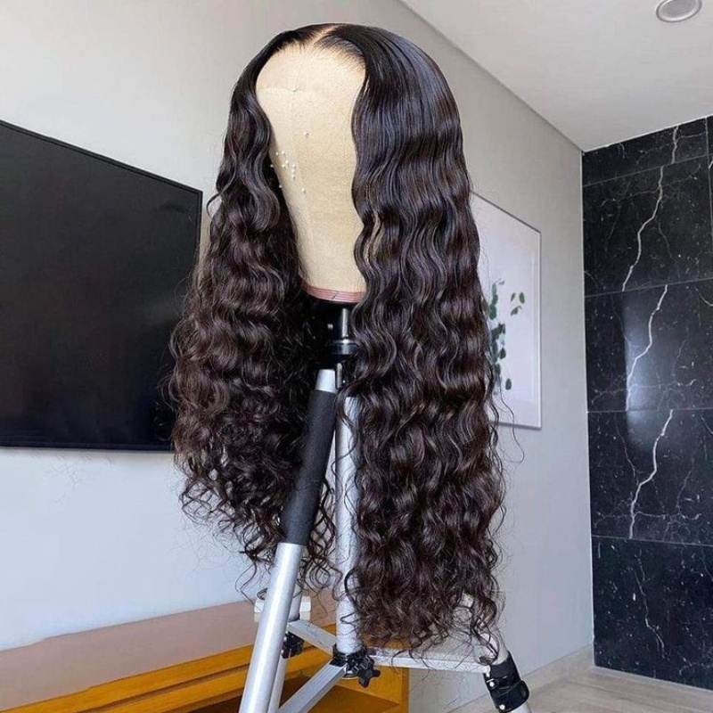 GL 38 40inch glueless full Hd lace wig,human hair lace front deep wave wigs wholesale 100% raw remy hair