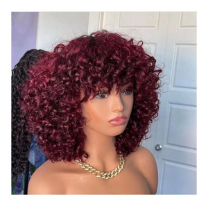 gl 99 j double drawn perruques water wave short curly bob wig with bang virgin glueless wigs raw cuticle aligned human hair