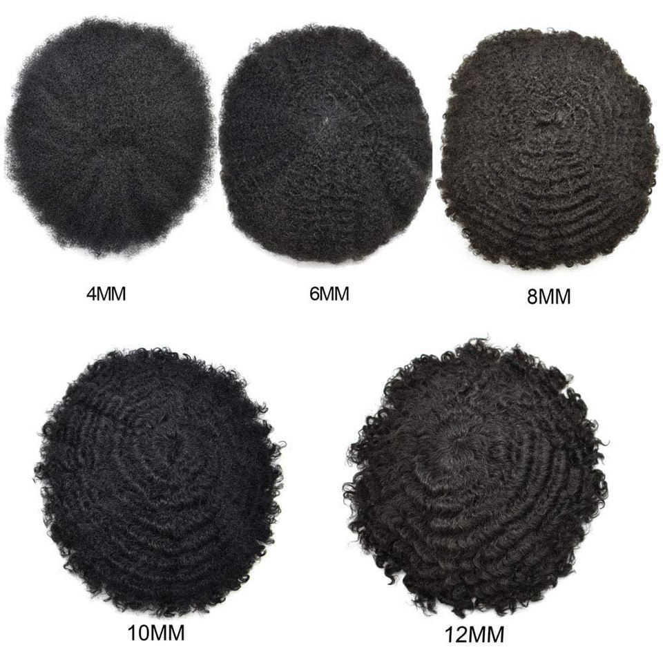 goodluck Wholesale Price Cheap Men Wig 130% Density Afro wave Kinky Curly Lace Human Hair Mono Toupee For Men