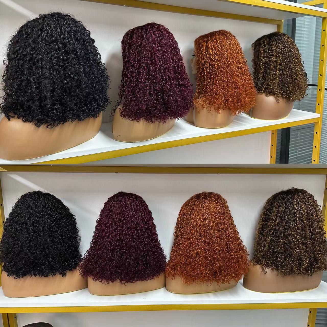 goodluck Fast Delivery T4 30 4 Vietnamese Super Double Drawn Human Hair Wigs Piano Color Pixie Curly Glueless Full Lace Wigs