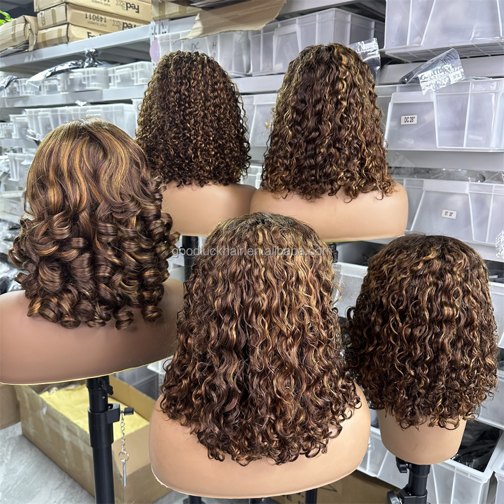 GL Bouncy New Products Factory Wig Super Double Drawn 13*4 Lace Frontal Wigs Natural Loose Piano Color Human Hair Wig