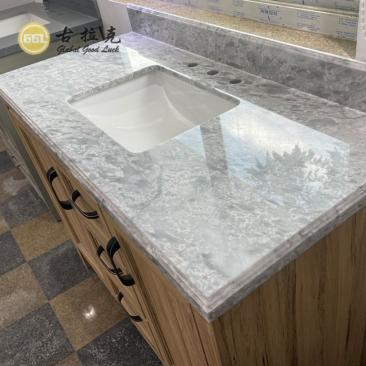 Modern Design Quartz Marble Granite Kitchen Bathroom Countertop Villa Flat Edge / Eased Edge