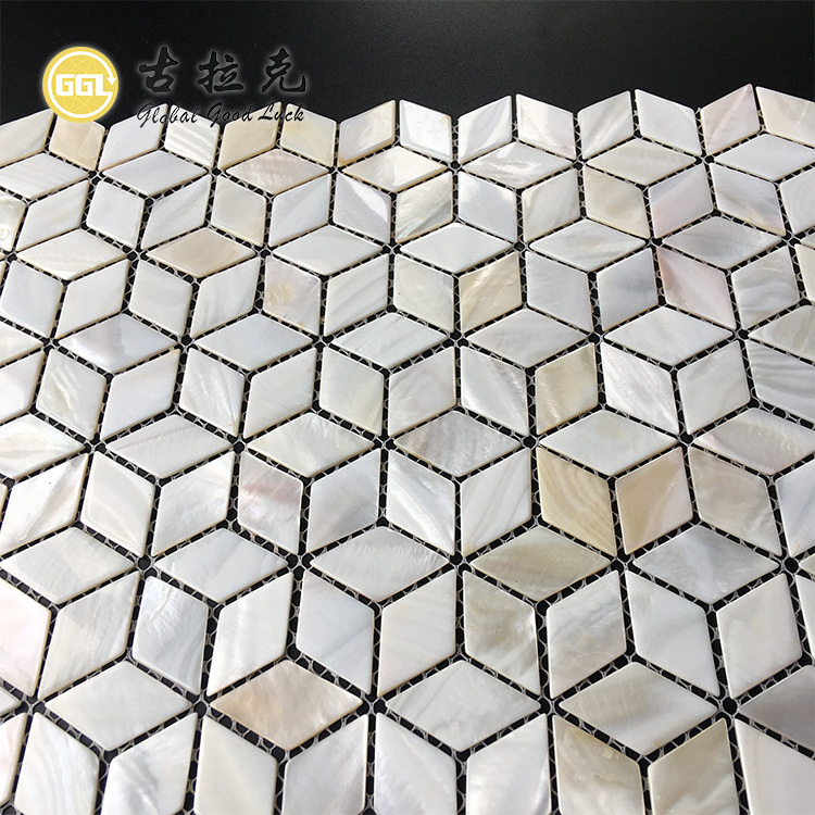 natural mother of pearl shell peel and stick self-adhesive shell art mosaic tile for kitchen backsplash and wall decor