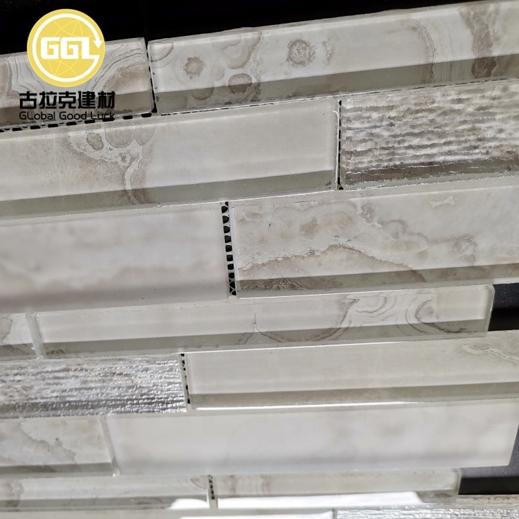 Export Quality Peel And Stick Backsplash Wall Tile Crystal Glass Mosaic