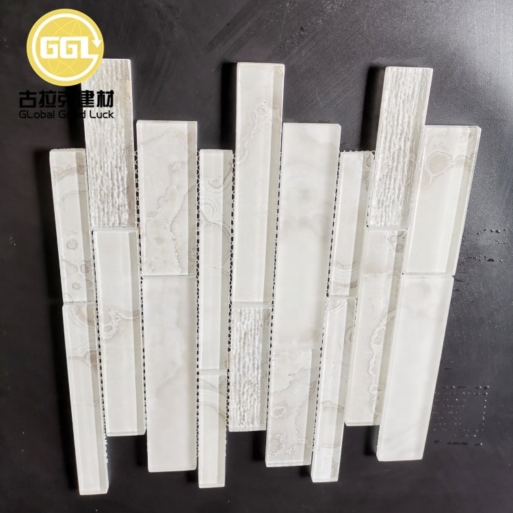 Export Quality Peel And Stick Backsplash Wall Tile Crystal Glass Mosaic