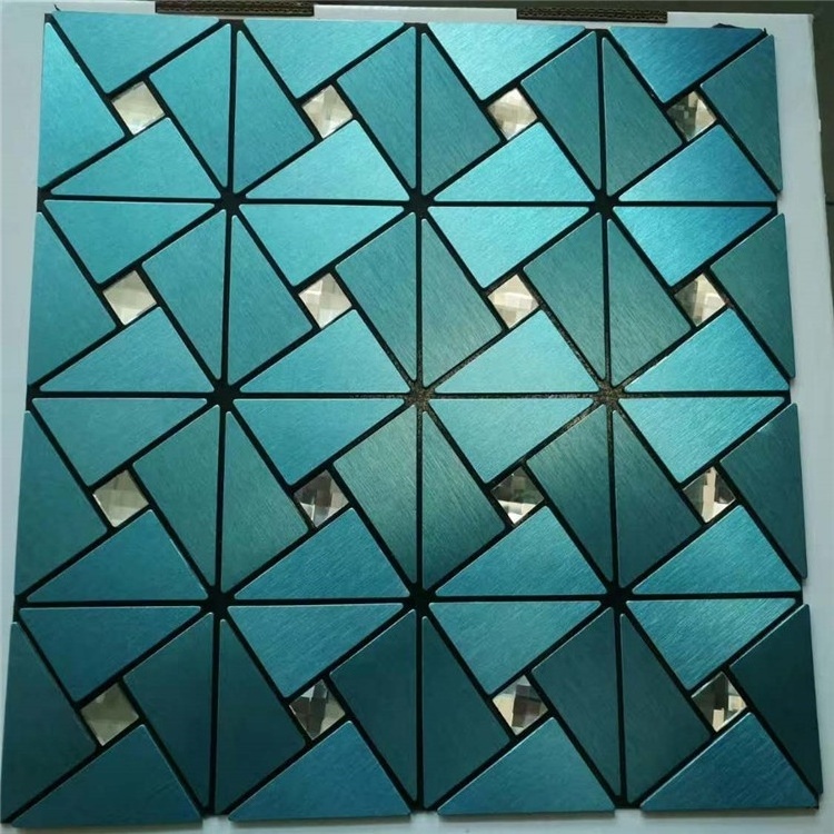 Customize Metal Tile Square Colorful Mosaic Inlay Glass Mosaic Tile for Kitchen Bathroom Backsplash