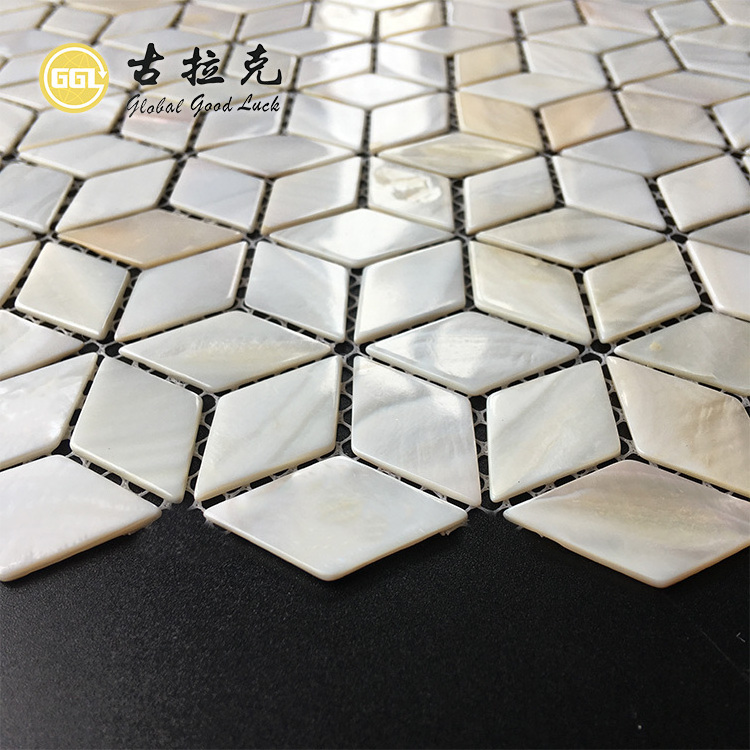 natural mother of pearl shell peel and stick self-adhesive shell art mosaic tile for kitchen backsplash and wall decor