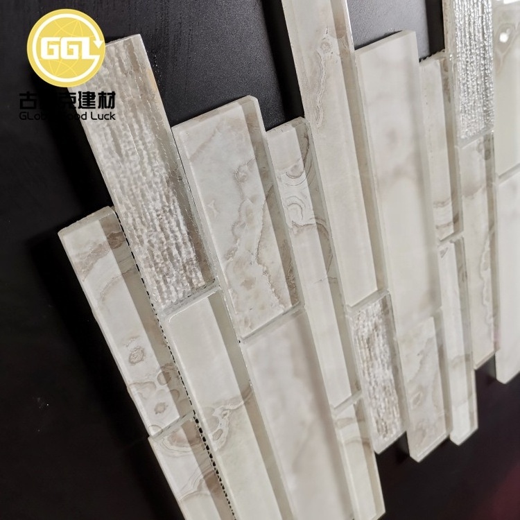 Export Quality Peel And Stick Backsplash Wall Tile Crystal Glass Mosaic