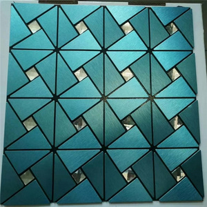 Peel and Stick Tile Backsplash for Kitchen Wall Decor Aluminum Surface Metal Mosaic self-adhensive tile