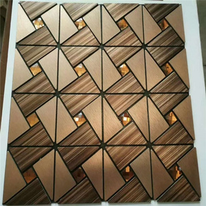 Customize Metal Tile Square Colorful Mosaic Inlay Glass Mosaic Tile for Kitchen Bathroom Backsplash