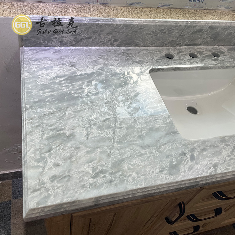 Modern Design Quartz Marble Granite Kitchen Bathroom Countertop Villa Flat Edge / Eased Edge