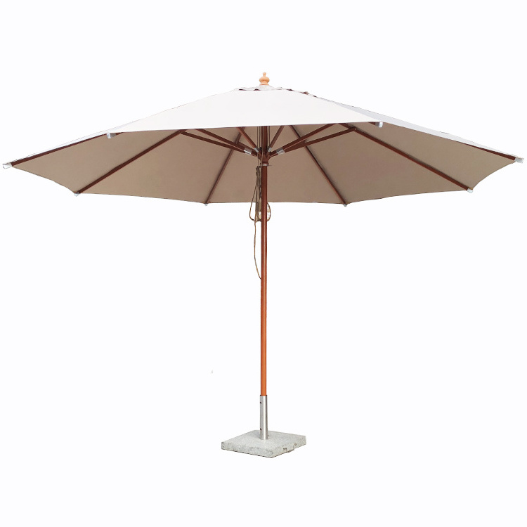 Goodluck Parasols Umbrellas Outdoor Professional Waterproof Wooden Frame Cafe Umbrella Parasol Waterproof Polyester Modern