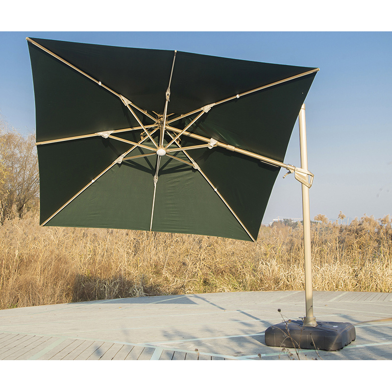 Goodluck led restaurant outdoor umbrella garden patio sun parasol umbrella and base