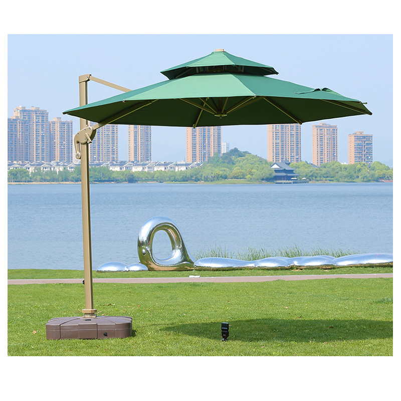 Goodluck hanging outdoor umbrella aluminium patio umbrella outdoor garden with led