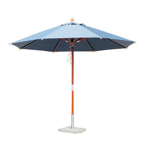 Goodluck Parasols Umbrellas Outdoor Professional Waterproof Wooden Frame Cafe Umbrella Parasol Waterproof Polyester Modern