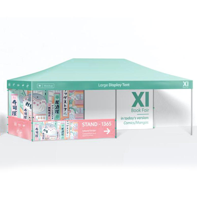 Goodluck 10x20 4 wall event tent pop up gazebo with side walls printed canopy tents