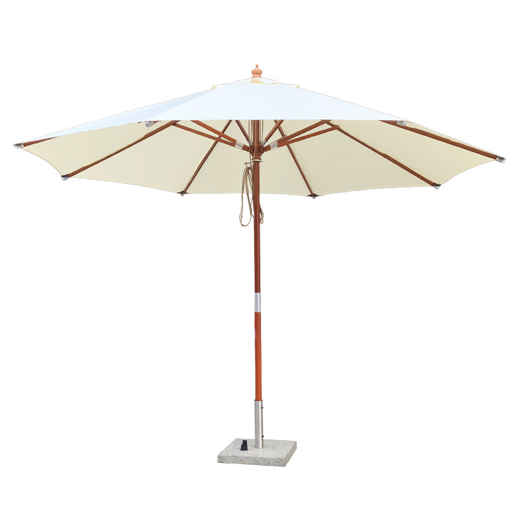 Goodluck Parasols Umbrellas Outdoor Professional Waterproof Wooden Frame Cafe Umbrella Parasol Waterproof Polyester Modern