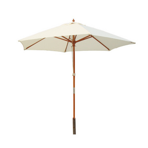 Goodluck Wholesale Outdoor Wood Sun Garden Parasol Umbrella Cafe Patio Garden Umbrellas Waterproof Polyester Outdoor Furniture