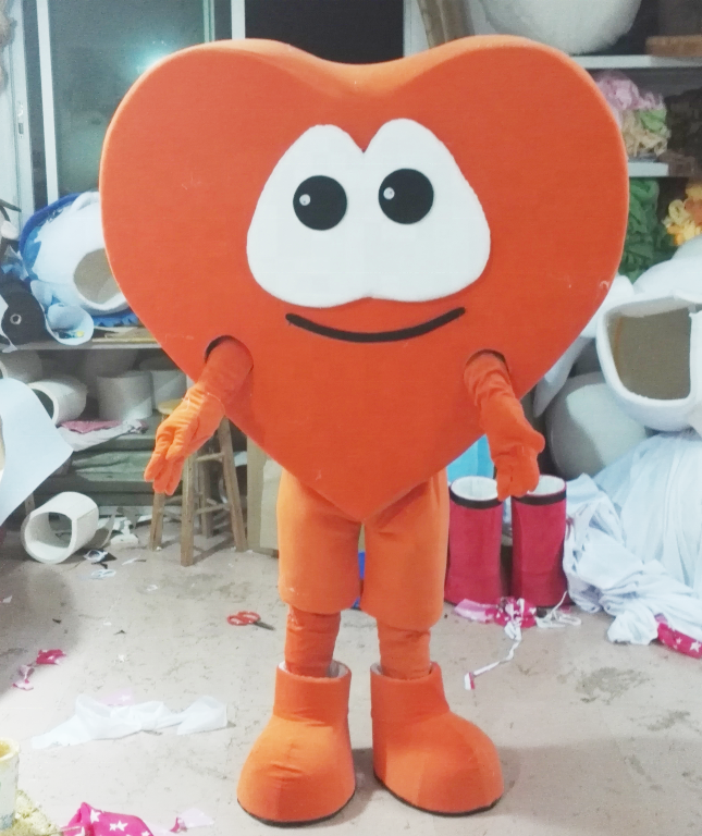 Valentine wearing mascot Heart Costumes wearable walking red heart cosplay plush mascot costumes