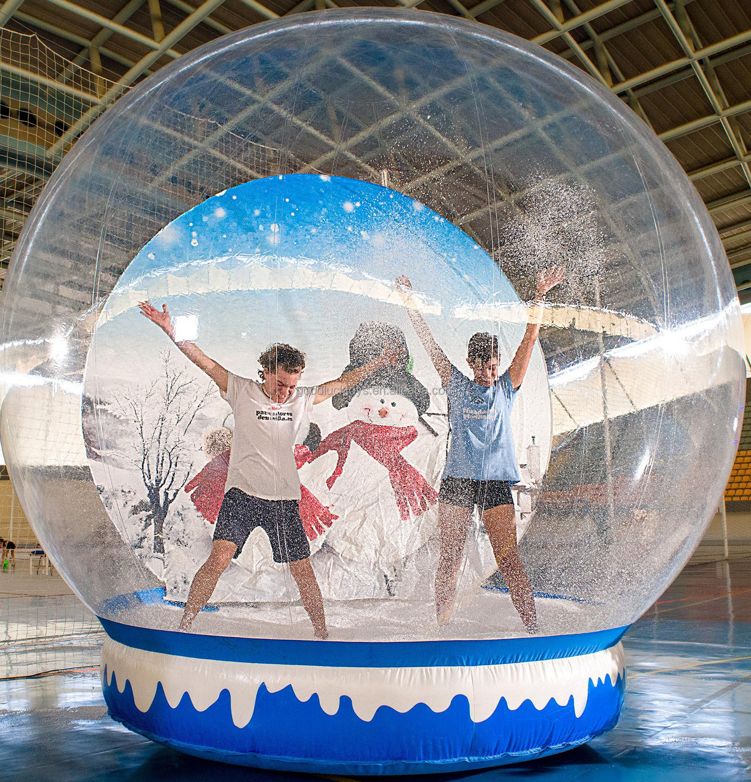 Custom Giant LED Inflatable Snowball Human Size Inflatable Christmas Snow Globe