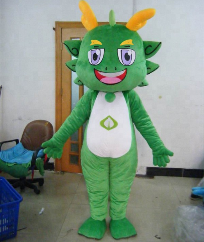 Green Barney Baby Bop Mascot Costume, dinosaur mascot costume