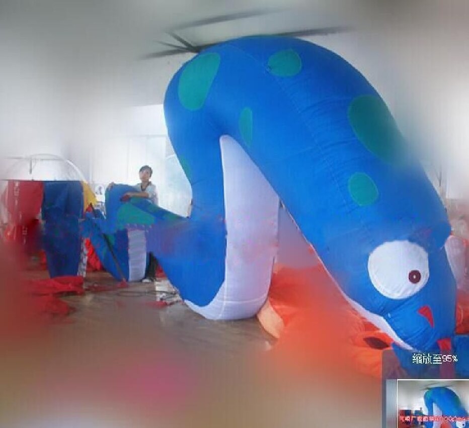 Giant Inflatable Animals Snake 15 Ft. Tall Inflatable King snake Big-eyed  python snake