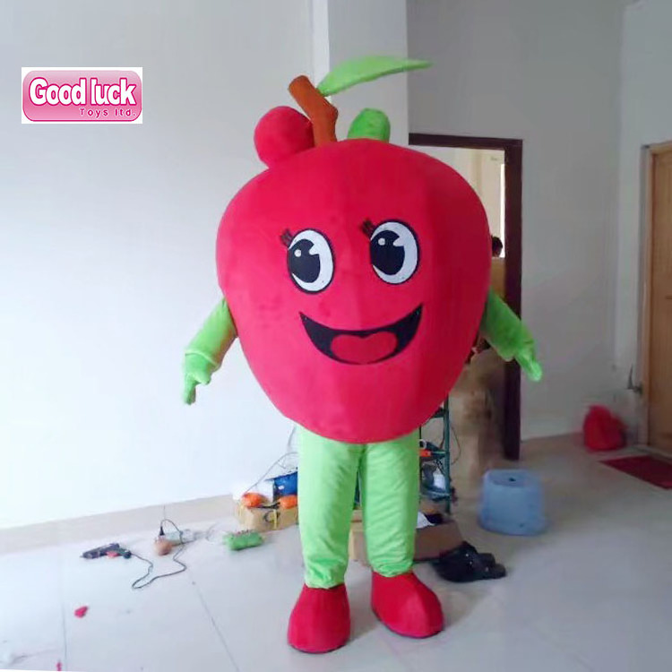 Carton fruit adult yellow apple mascot costume / Green appleFruit mascot costume/ Red apple mascot costume