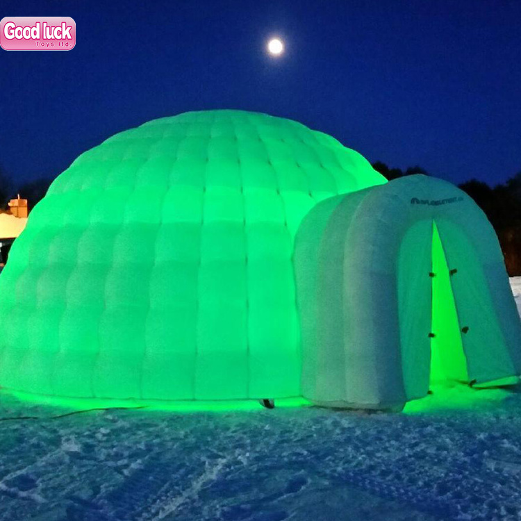 high quality Pop up Portable white  LED  Lighting inflatable igloo dome tent  for camping Wedding Birthday Party