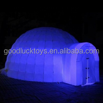 high quality Pop up Portable white  LED  Lighting inflatable igloo dome tent  for camping Wedding Birthday Party